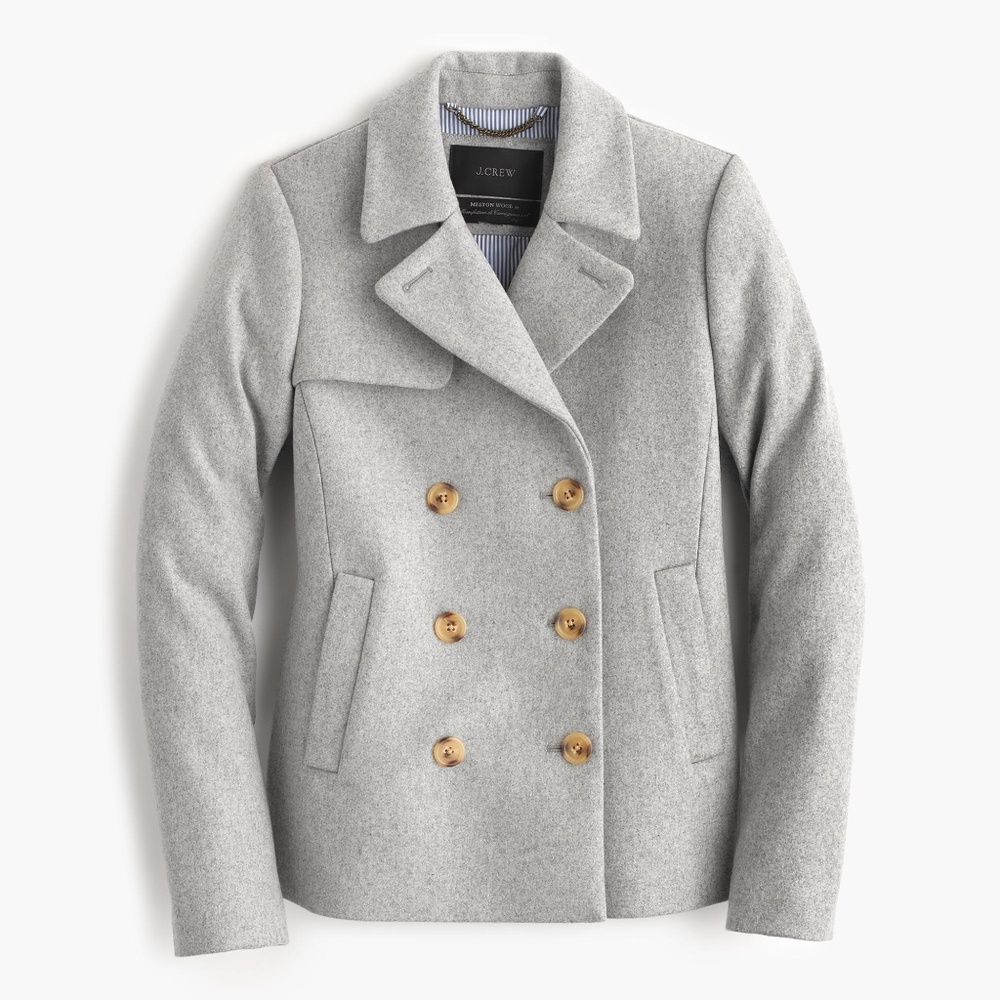 J Crew Wool Melton Short Peacoat P0